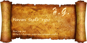 Havas György névjegykártya