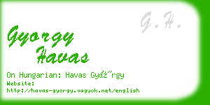 gyorgy havas business card